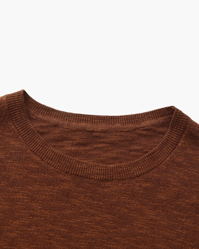 Essential Crewneck-Shirt aus Leinen-Baumwolle