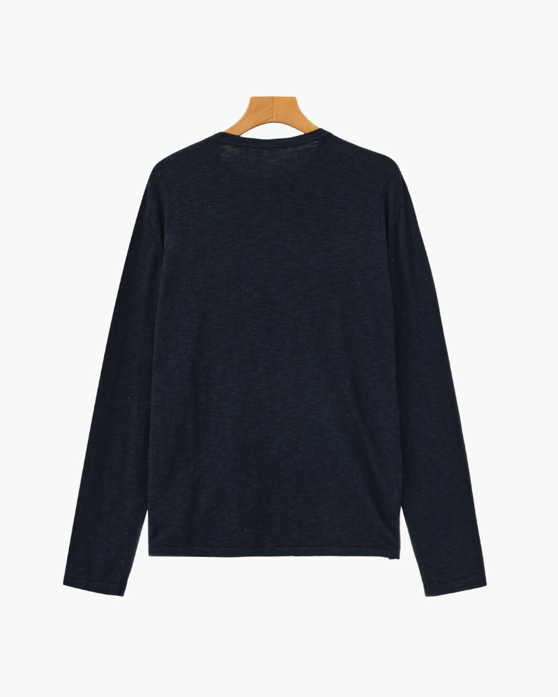 Essential Crewneck-Shirt aus Leinen-Baumwolle
