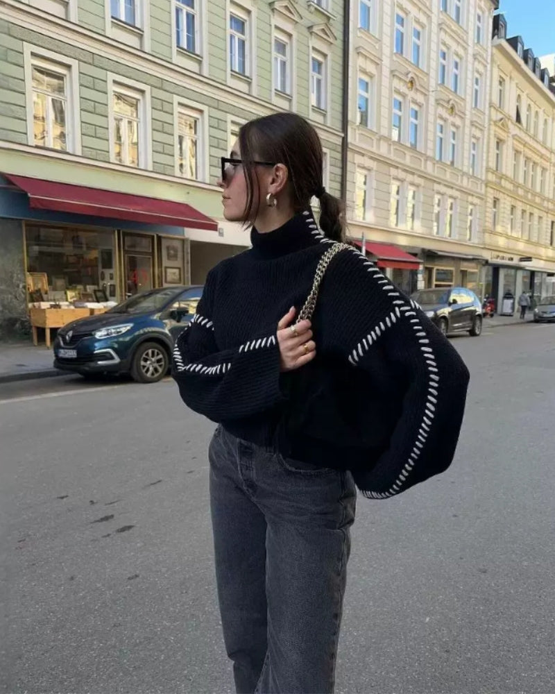 Der Lila Stitch Pullover